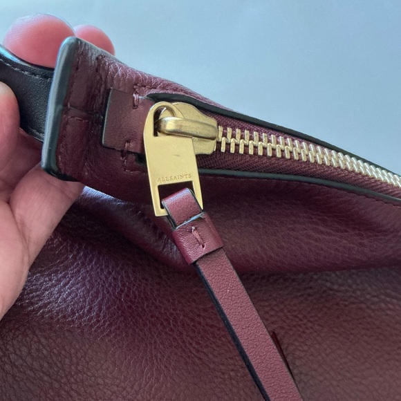 ALLSAINTS, Blake Burgundy Burnt Genuine Leather Shoulder Bag, EUC - Picture 9 of 16